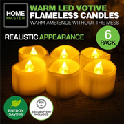 LED Votive 6pk Candles 4.8cmx3.8cm Battery Operated