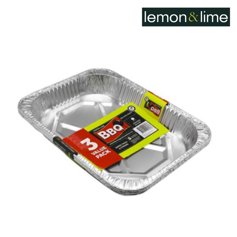 Lemon and Lime Foil Baking Trays 3Pk Large 45.5X34X6.5Cm