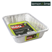  Lemon and Lime Foil Tray 2Pk & 37X27X7Cm