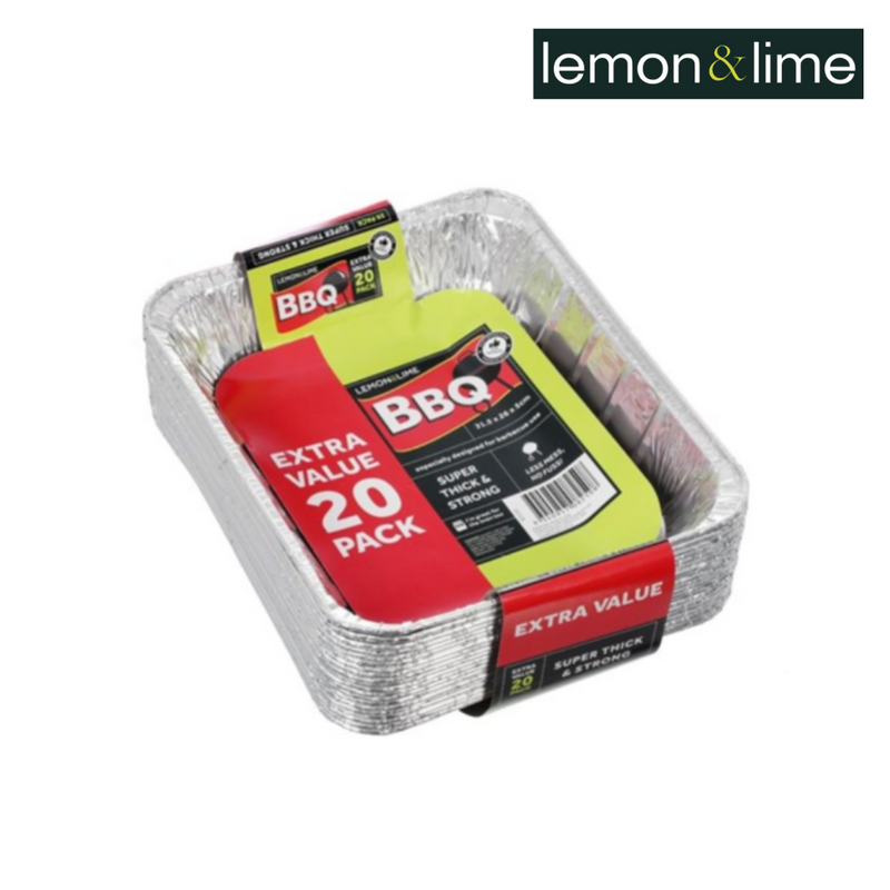 Lemon and Lime Foil Tray Value 20Pk 31.5X26X5Cm