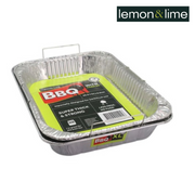 Lemon and Lime Foil Tray W/ Wire Handles & 45.5X34X6.5Cm 