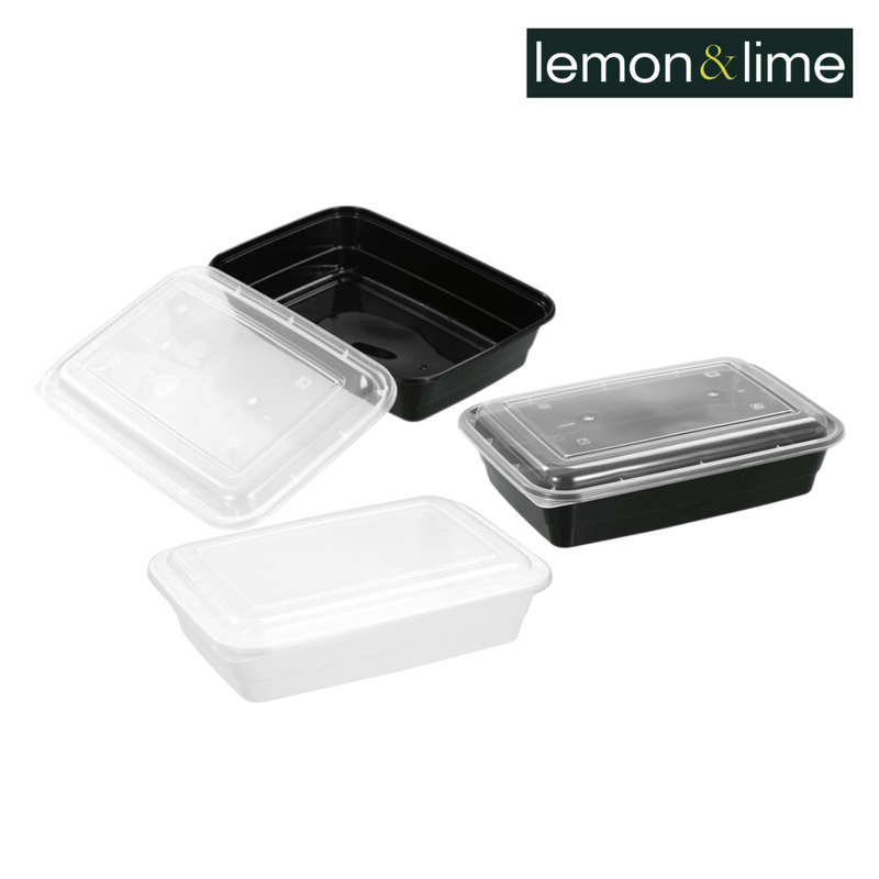 Lemon and Lime Reusable Food Prep Container 10Pk 1200Ml 3 Asstd