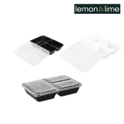  Lemon and Lime Reusable Food Prep Container 3 Section 8Pk 1200Ml 3 Asstd