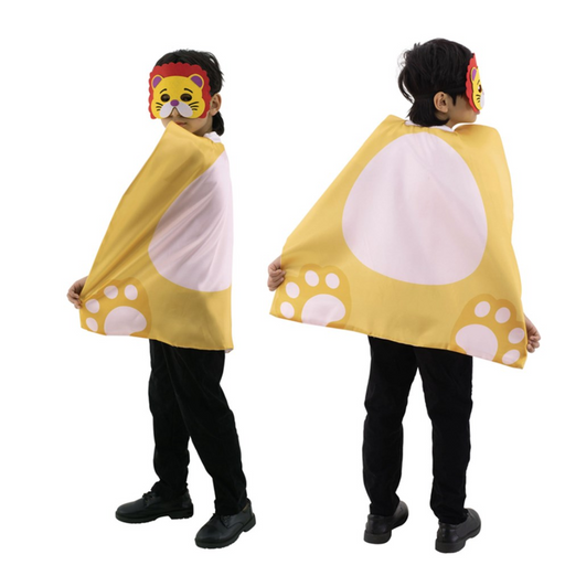Lion Cape and Mask Set 70cm – Brown Cape with Lion Mane Mask for Kids Dress-Up