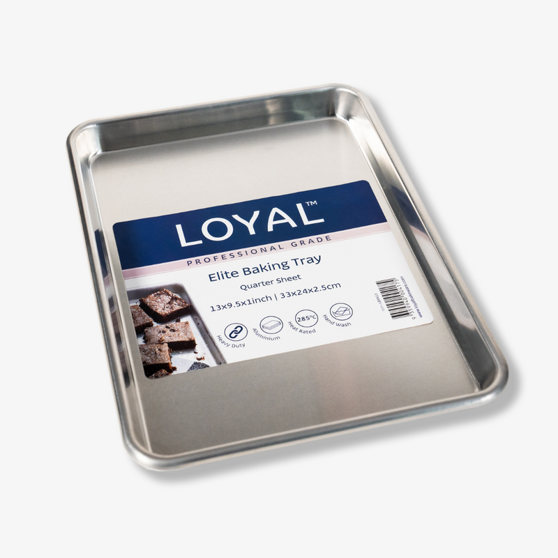 Metal baking tray with Loyal branding 