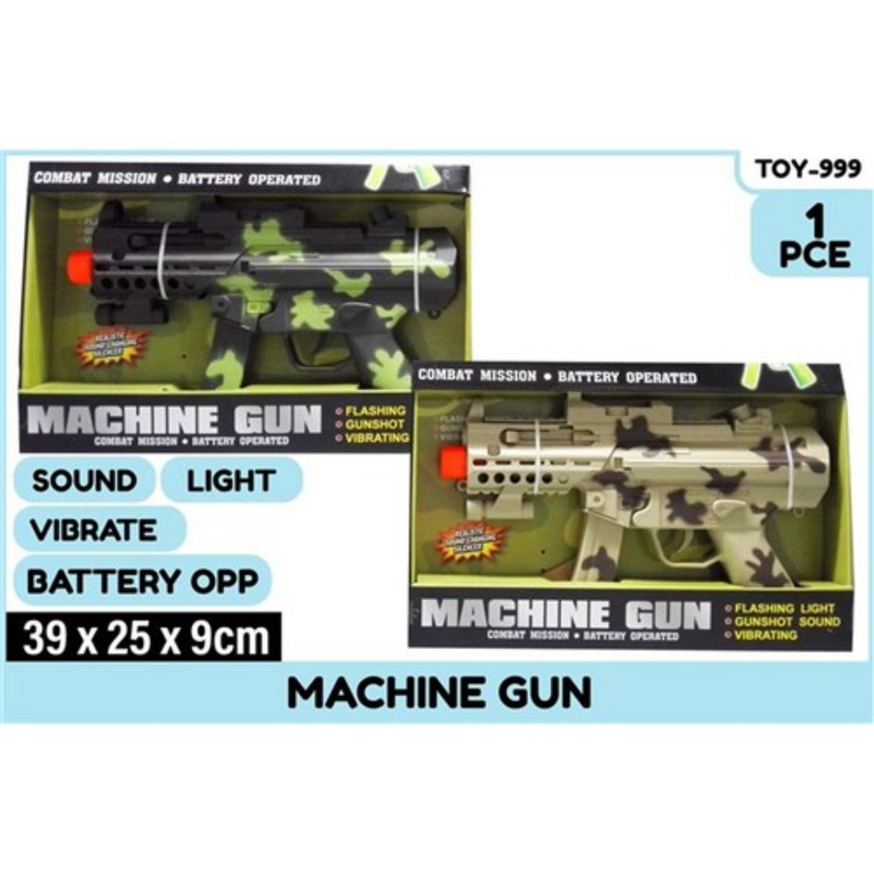 Machine Gun Battery Operated Light Up and Sound Vibrate