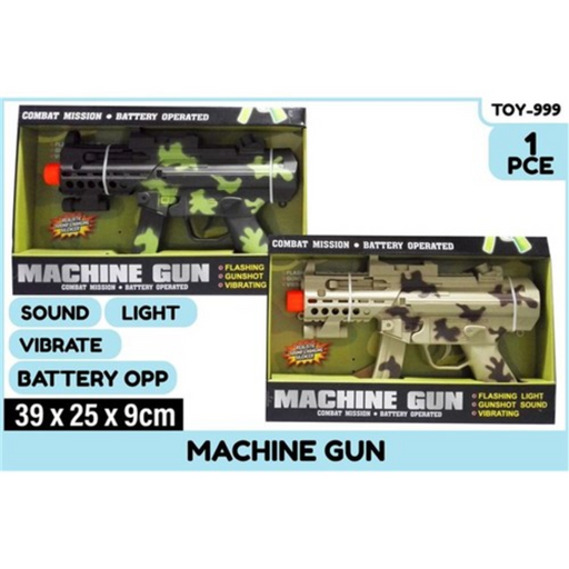 Machine Gun Battery Operated Light Up and Sound Vibrate