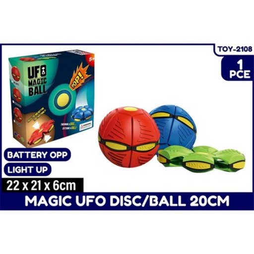 Magic UFO Disc Ball Light UP Battery Operated 20cm