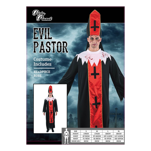 Man Evil Pastor Costume 2 Asstd 