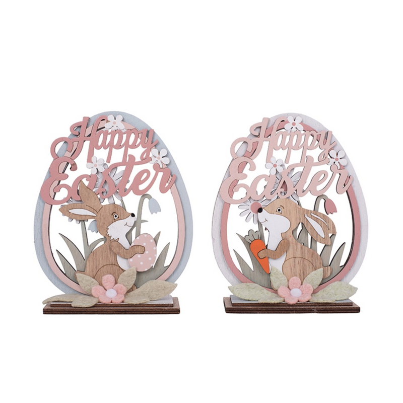 MDF Table Top Easter Egg Sign 2 Assorted