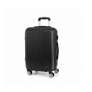 Black suitcase with wheels on a white background – thumbnail