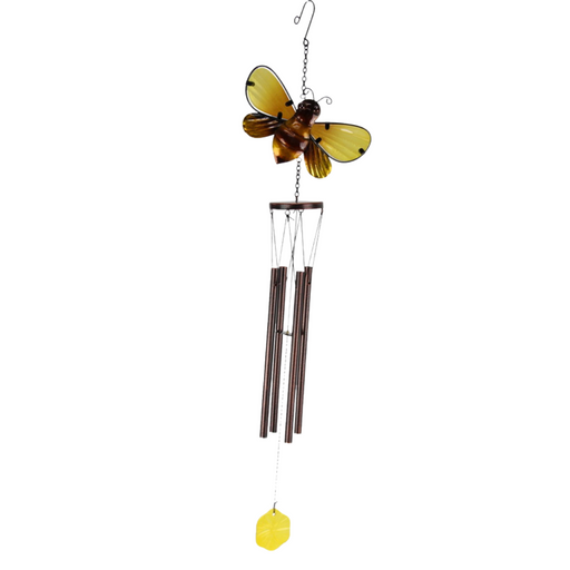 Metal Glass Bee Wind Chime 78cm