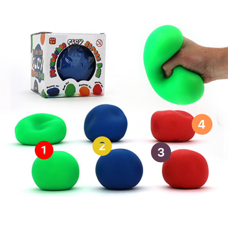 MOULDABLE SUPER CLAY BALL 100mm 3 ASSTD 