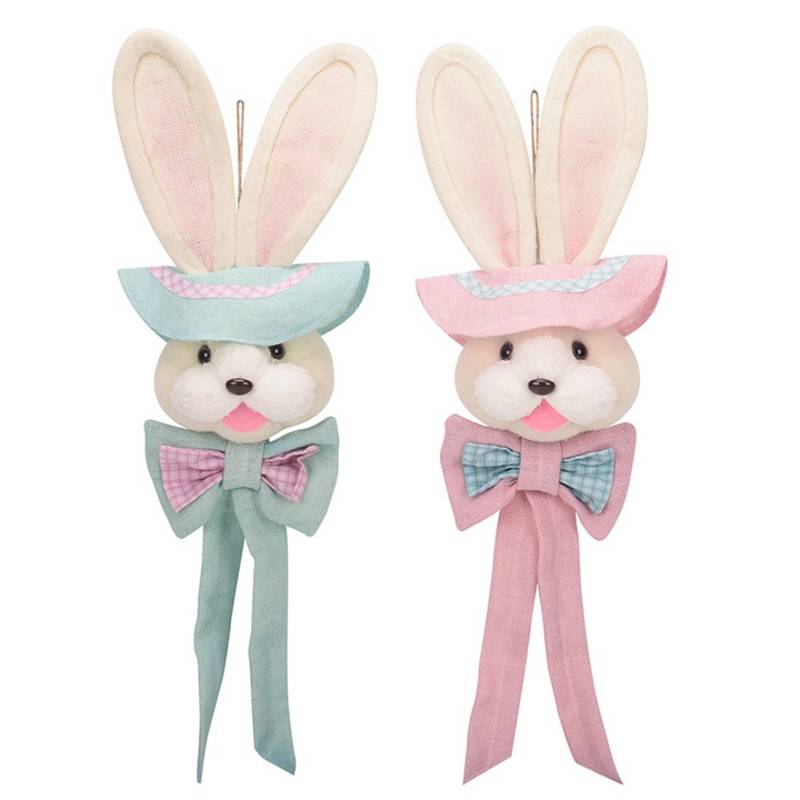 Mr & Mrs White Bunnies Hanging 2 Assorted 