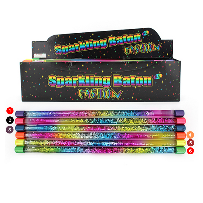 Multi Colour Uv Glitter Wand 46Cm 6 Asstd