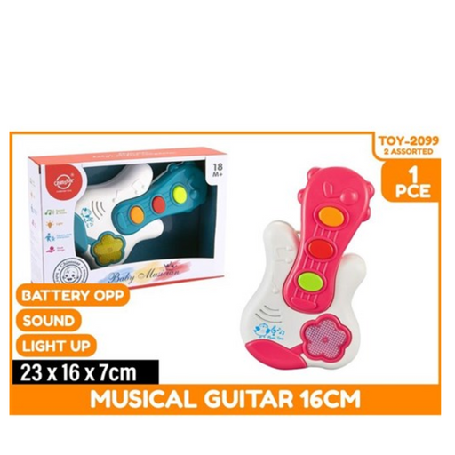 Musical Guitar Batt  Operated Light Up and Sand 16cm