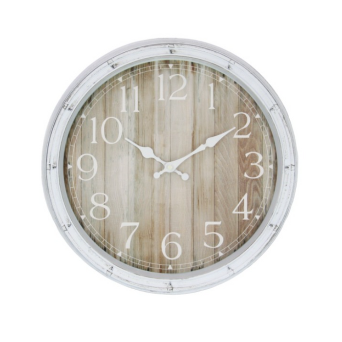 Natural Timber Look Clock 40X40Cm