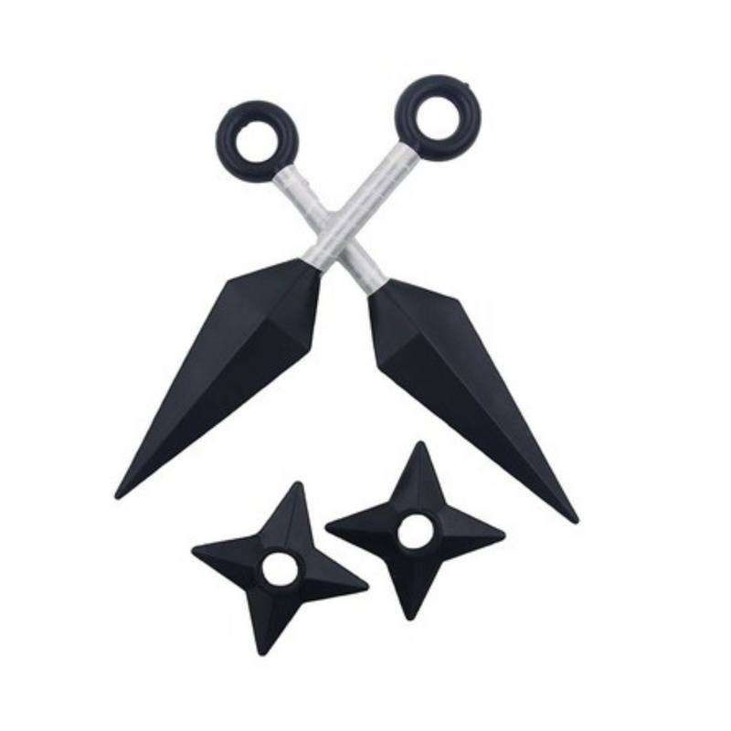 Ninja Toy Weapons 4pc Set – 2 Flying Daggers and 2 Ninja Stars
