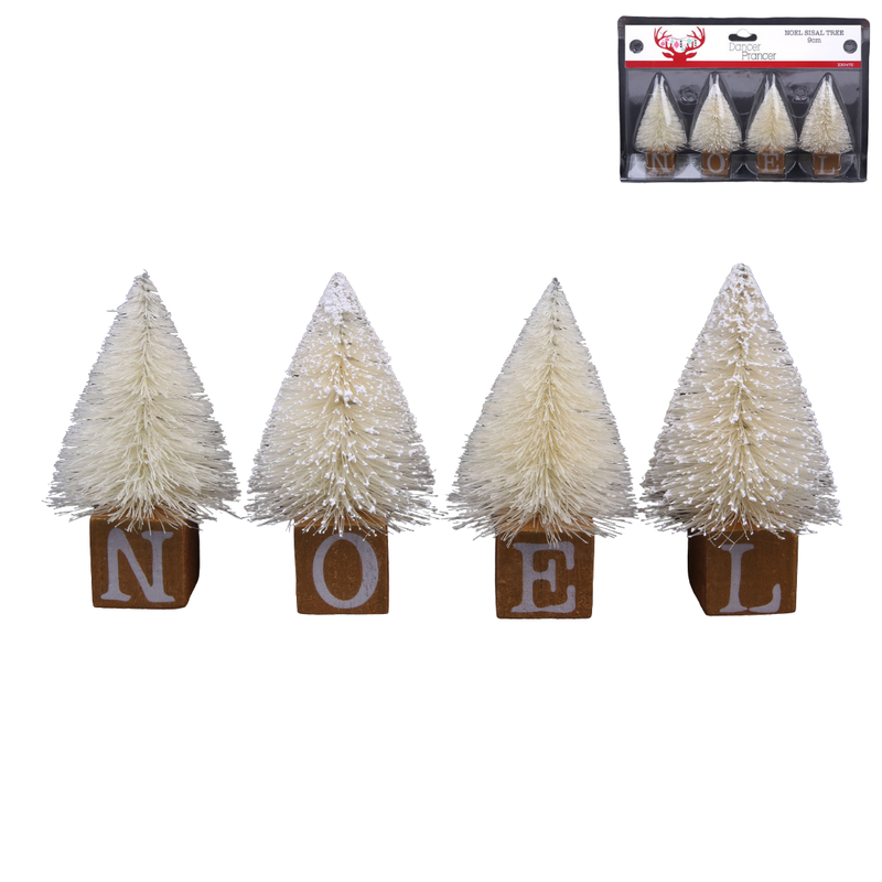Noel Sisal Tree Blocks Ivory 9cm