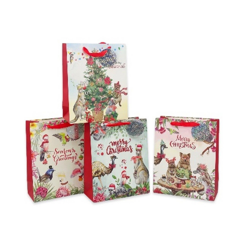 OUTBACK XMAS GIFT BAG XLRG 42X31X12CM 4 ASST