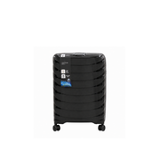 Black suitcase with wheels on a white background – thumbnail