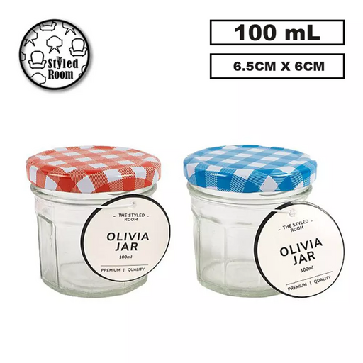 Hex Glass Jar 100ml Assorted