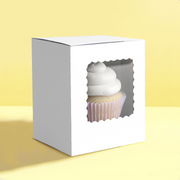 Papyrus Scalloped Single Tall Cupcake Box Pack Of 6 - White