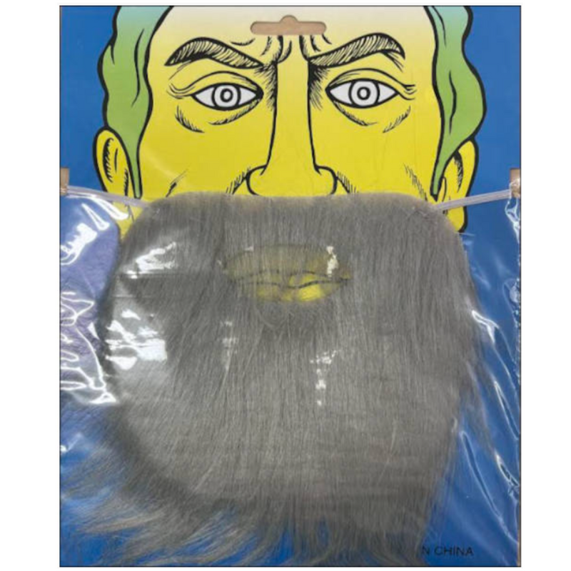 Grey Party Beard Costume Accessory with Elastic Strap
