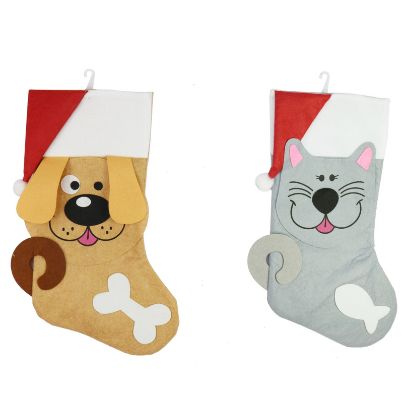 Pet Stocking Felt 42cm 2 Asstd