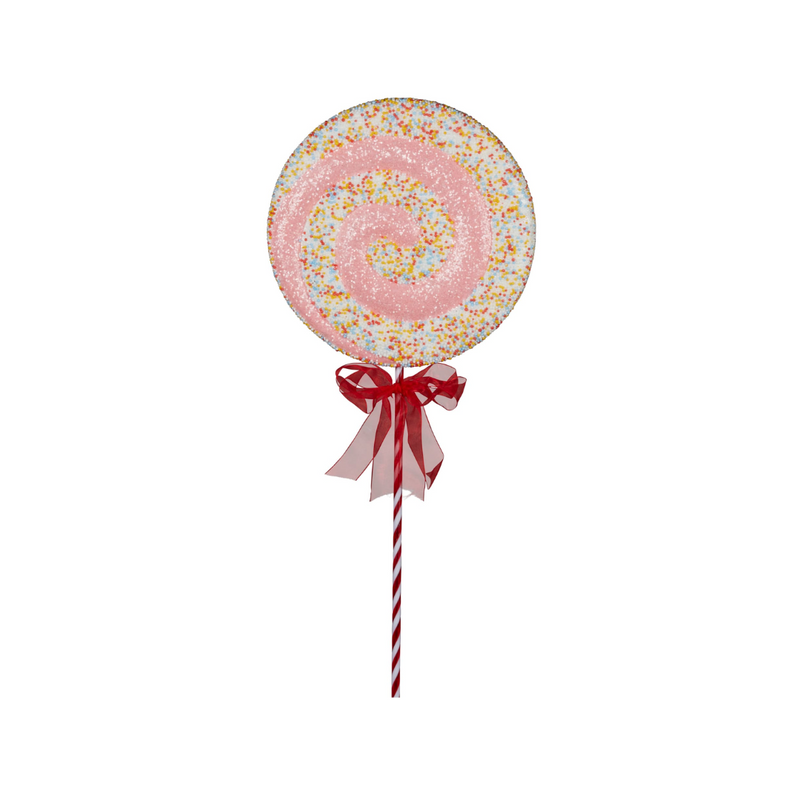 Pick- Pink Swirl Lolly with Sprinkles 71cm