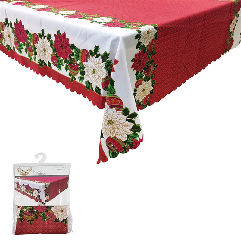 Poinsettia Design Table Cloth 150X180Cm