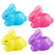 Polystyrene Rabbit With Glitter 4pc  Assorted