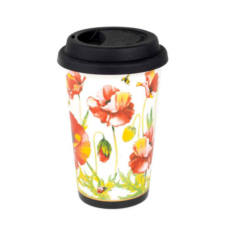 POPPIES COLLECTION TRAVEL MUG 10 OZ DBL
