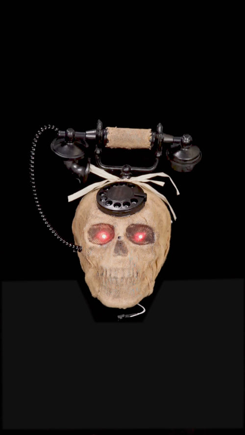 Animated Skull Telephone 22cm
