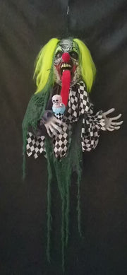 Animated Hanging Clown Battery Operated 100cm