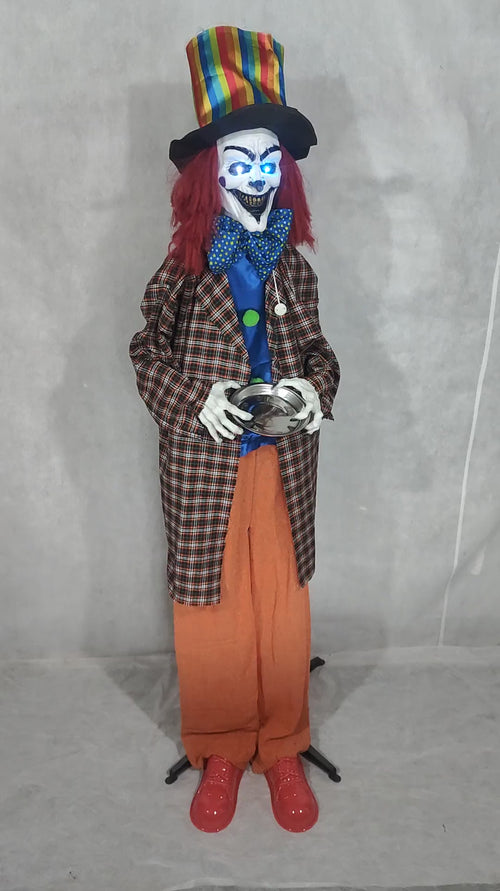Animated Standing Clown With A Candy Plate Battery Operated 180cm