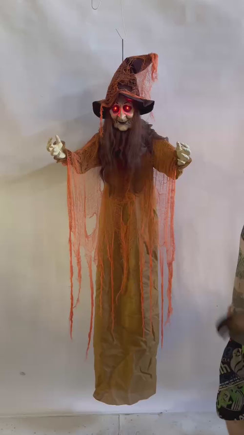 Animated Hanging Witch Battery Operated 180cm
