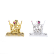 Princess Crown Hair Comb – Assorted Kids Tiara Combs with Sparkling Jewel Designs