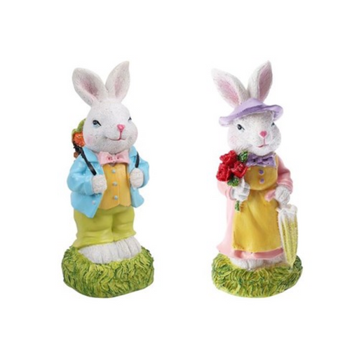 Rabbit Boy and Girl Ornament 15cm 2 Assorted