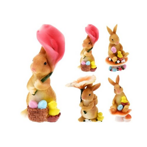Rabbit Ornament 10cm 4 Assorted