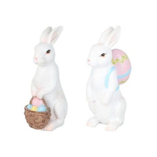 Rabbit with Basket 17cm 2 Assorted