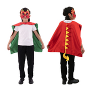 Red Dragon Cape and Mask Set 70cm – Kids Costume with Cape and Mask