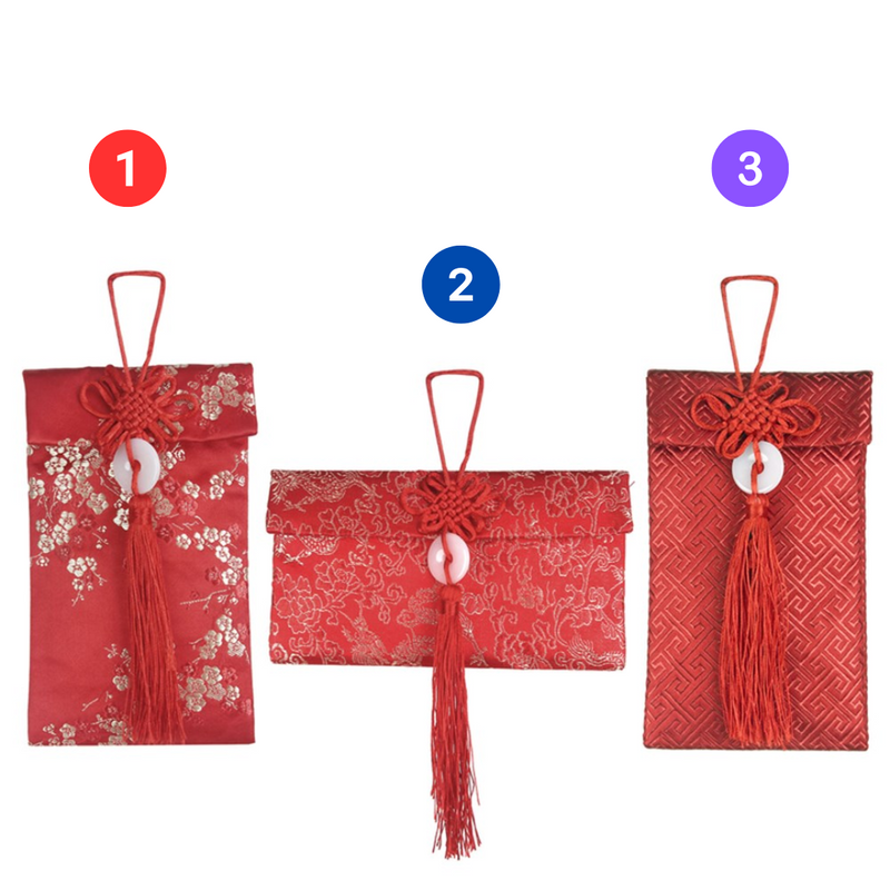 Red Silk Money Pouch 10.5x17cm 3 Asstd