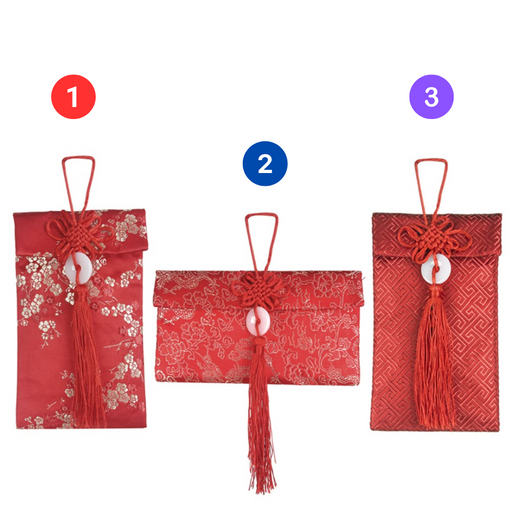 Red Silk Money Pouch 10.5x17cm 3 Asstd
