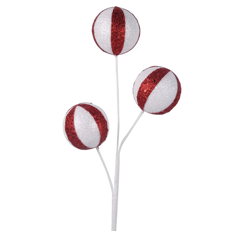 Red & White Ball Pick Stem 50cm