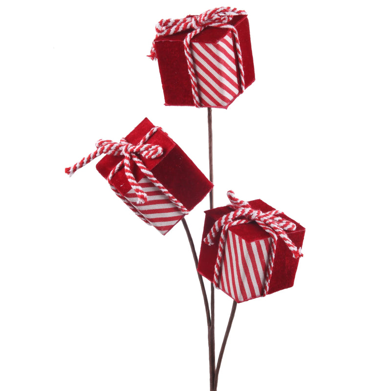 Red & White Gift Box Pick Stem 63cm