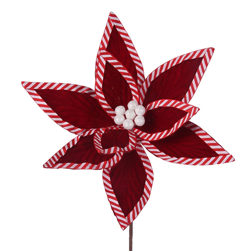 Poinsettia 30cm W/ 50cm Stem 2 Asstd