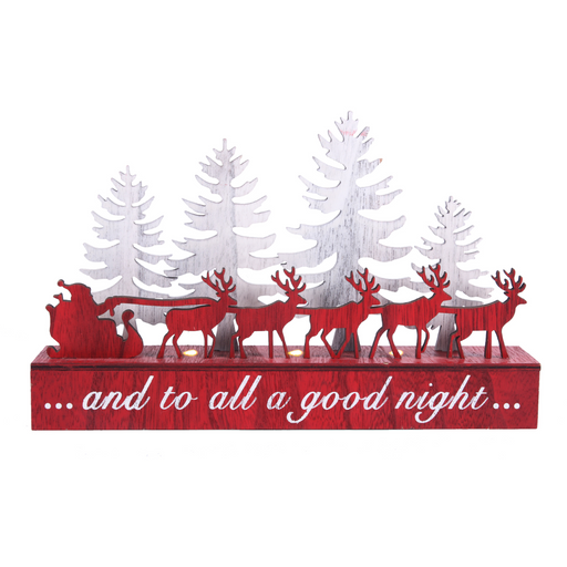 Reindeer Scene Light Up 30Cm