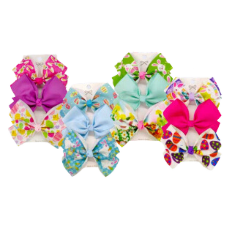 Ribbon Bow Hair Clip 3pk Assorted