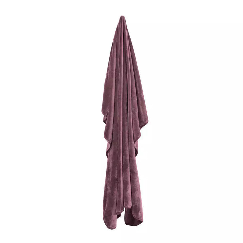 Solid Faux Mink Blanket 600gsm Grape 220x240 cm